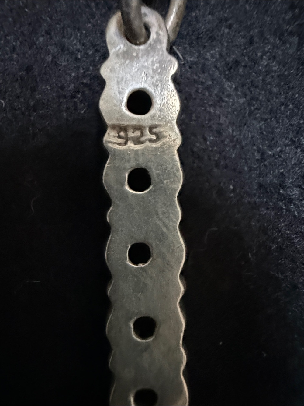 Source Unknown Sterling Multi-Color Gem Bar Pendant with Pearl - Picture 5 of 11